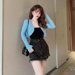 [A014] Áo KHOÁC nhẹ nữ Cardigan len Quảng Châu PHONG CÁCH PHÁP croptop tay dài dễ phối xinh - L2M