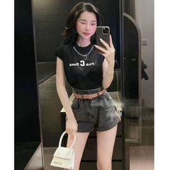 [A041] (2 MÓN) Áo lưới len Montoghi Pink C sund tay hến TẶNG KÈM VÒNG CỔ Quảng Châu mùa hè - L2M
