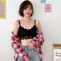 [B001] Áo mặc trong REN HOA HAI DÂY có mút đệm vải mềm mịn quyến rũ - L2M