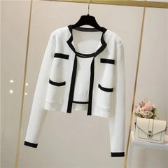 [A031] SET (2 MÓN) áo khoác TAY DÀI kèm áo hai dây Cardigan len dệt kim Quảng Châu cực xinh - L2M