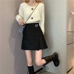[Q003-7] Quần váy giả nữ XẾP LY 2 KHOEN phối lưng thun co giãn chất tuyết mưa siêu xinh xắn - L2M