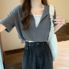 [A035] SET 2 ÁO LIỀN NHAU len thun dệt kim Montoghi Quảng Châu cổ V dáng croptop nhúm eo xinh - L2M  (Hot)
