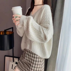 [A228] Áo len thun nữ Montoghi dệt kim THẮT THỪNG phối RÁCH kiểu ĐUÔI TÔM tay dài sang trọng - L2M  (Hot)