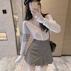 [A308] Áo KHOÁC len cardigan mỏng 5 SỌC BÊN TAY phối nút hàng Quảng Châu mặc được nhiều kiểu - L2M (Sale)