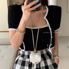 [A077] SET 2 MÓN áo khoác kèm ÁO ỐNG Cardigan dệt kim hàng Quảng Châu cộc tay cực xinh xắn - L2M (Sale)