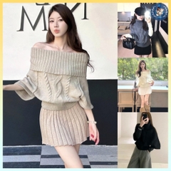 [A467] Áo len nữ Montoghi THU ĐÔNG TAY DƠI CỔ LỌ hoặc PHỐI BẸT VAI nhiều kiểu xinh xắn - L2M (New)