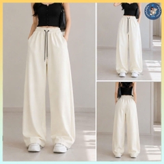 [Q109] Quần nữ ỐNG SUÔNG THUN 2 DA phối DÂY RÚT LƯNG THUN mềm mịn co giãn dễ phối đồ - L2M (New)