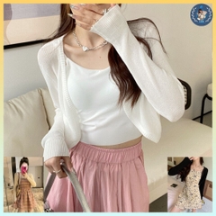 [A284] Áo khoác len nữ dệt kim Montoghi MỎNG VẠT BẦU cardigan Quảng Châu dáng lửng siêu xinh - L2M (Sale)