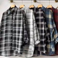 [A336] Áo KHOÁC sơ mi nữ TƠ MỎNG kẻ CARO vải đẹp phom rộng thời trang Quảng Châu năng động - L2M (Sale)