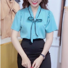 [HĐT] Áo sơ mi kiểu nữ peplum cổ tròn VẠT NHỌN TAY BÈO có chun eo giấu bụng hiệu quả - L2M (Sale)