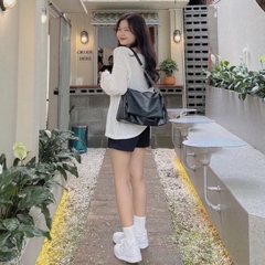 [A195] SET (2 MÓN) áo len dệt kim Montoghi kiểu YẾM MIX áo LƯỚI DÀI CỔ V thời trang sành điệu - L2M  (Hot)