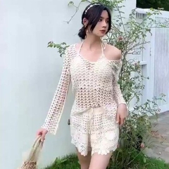 [A167] Áo CHOÀNG LƯỚI đi biển HÌNH TIM tay dài mùa hè siêu xinh hàng Quảng Châu LOẠI 1 - L2M