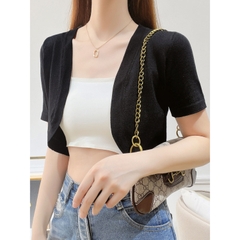 [A188] Áo KHOÁC len nữ cardigan CROPTOP TAY NGẮN phong cách Pháp dệt kim mềm mỏng dễ phối đồ - L2M