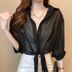 [A158] Áo SƠ MI VOAN nữ mỏng khoác ngoài tay lửng CỘT DÂY thời trang Quảng Châu xinh xắn hot - L2M  (Hot)