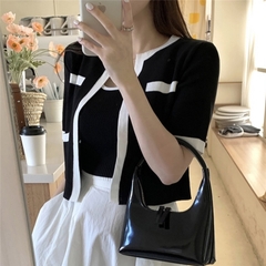 [A011] SET (2 MÓN) ÁO KHOÁC KÈM ÁO 2 DÂY Cardigan dệt kim Quảng Châu cộc tay cực xinh HOT - L2M  (Hot)