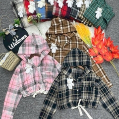 [A412] Áo khoác KATE KẺ CARO dáng CROPTOP phối dây eo dày dặn TẶNG KÈM GẤU xinh dễ phối đồ - L2M (New)