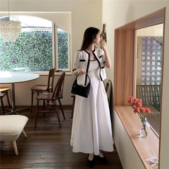 [A011] SET (2 MÓN) ÁO KHOÁC KÈM ÁO 2 DÂY Cardigan dệt kim Quảng Châu cộc tay cực xinh HOT - L2M  (Hot)
