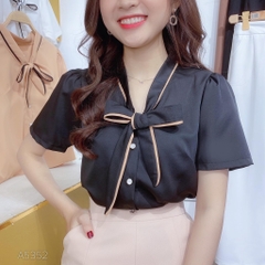 [HĐT] Áo sơ mi kiểu nữ peplum cổ tròn VẠT NHỌN TAY BÈO có chun eo giấu bụng hiệu quả - L2M (Sale)