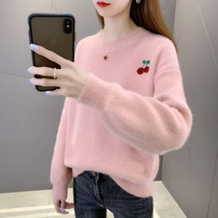 [A087] SET 2 MÓN áo len nữ Montoghi dệt kim THU ĐÔNG có khuy CHERRY kèm TÚI ĐEO CHÉO xinh xắn - L2M (Sale)