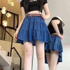 [Q075] Chân váy nữ xòe chữ A JEANS LỤA 3 NGĂN có lót trong dáng ngắn xinh xắn và cá tính - L2M