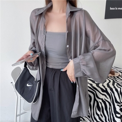 [A334] Áo KHOÁC sơ mi nữ LỤA PHOM DÀI RỘNG nữ mỏng vải voan thời trang Quảng Châu năng động - L2M