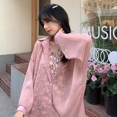 [A334] Áo KHOÁC sơ mi nữ LỤA PHOM DÀI RỘNG nữ mỏng vải voan thời trang Quảng Châu năng động - L2M