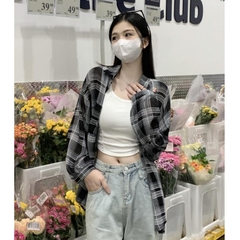 [A336] Áo KHOÁC sơ mi nữ TƠ MỎNG kẻ CARO vải đẹp phom rộng thời trang Quảng Châu năng động - L2M (Sale)
