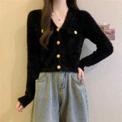 [A359] Áo KHOÁC len cardigan TAY NGẮN PHỐI NÚT ĐỒNG mặc 2 KIỂU hàng Quảng Châu sang trọng - L2M (Sale)