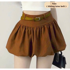 [Q084] Chân váy XÒE CHUN KIỂU BÍ phối DÂY KÉO có lót trong dáng ngắn xinh xắn - L2M (New)
