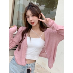 [A421] Áo khoác len nữ Cardigan PHỐI NÚT ĐÔI tay dài mỏng nhẹ mặc 2 kiểu dễ phối đồ - L2M (New)