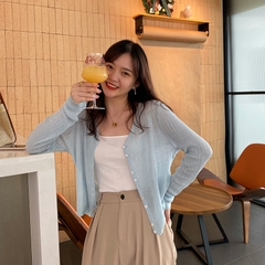 [A421] Áo khoác len nữ Cardigan PHỐI NÚT ĐÔI tay dài mỏng nhẹ mặc 2 kiểu dễ phối đồ - L2M (New)