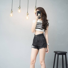 [Q085] Quần short nữ lưng cao kiểu RÁCH LAI hình TAM GIÁC cá tính năng động dễ phối đồ - L2M