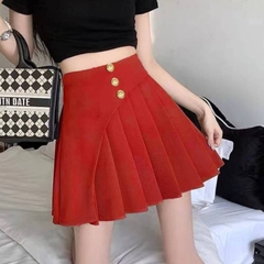[Q003-13] Quần giả váy nữ XẾP LY ĐẮP CHÉO phối 3 nút lưng thun co giãn chất tuyết mưa - L2M (New)