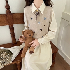 [A356] Áo len QC Montoghi dệt kim GILE NHIỀU CHÚ MÈO xinh xắn kiểu dáng năng động trẻ trung - L2M (Sale)