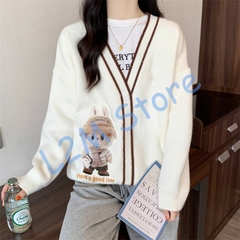 [A377] Áo khoác len nữ Cardigan HÌNH LABULU siêu dễ thương vải dày thu đông dặn cực xịn xò - L2M
