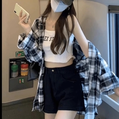 [A424] Áo khoác KATE kẻ caro PHOM RỘNG có túi dày dặn chống nắng hot trend hàng loại 1 - L2M