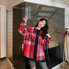 [A424] Áo khoác KATE kẻ caro PHOM RỘNG có túi dày dặn chống nắng hot trend hàng loại 1 - L2M