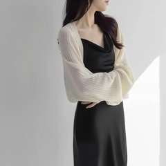[A426] Áo khoác len lưới mỏng TAY BO RỘNG chống nắng thời trang hè phong cách Hàn Quốc - L2M