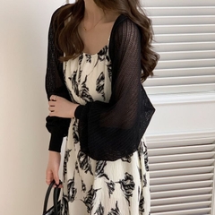 [A426] Áo khoác len lưới mỏng TAY BO RỘNG chống nắng thời trang hè phong cách Hàn Quốc - L2M