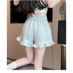 [Q087] Quần short nữ THUN GÂN phối ĐÙI BÈO lưng thun phối dây co giãn kiểu dáng năng động - L2M (New)