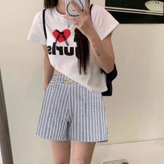 [Q086] Quần short nữ ĐŨI KẺ SỌC lưng thun phối KHOEN EO co giãn kiểu dáng năng động - L2M (New)