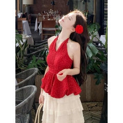 [A431] Áo kiểu nữ CỔ YẾM MÀU TRƠN có mút vạt xòe phối lưng chun tôn dáng xinh xắn hot trend - L2M (New)