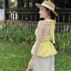 [A431] Áo kiểu nữ CỔ YẾM MÀU TRƠN có mút vạt xòe phối lưng chun tôn dáng xinh xắn hot trend - L2M (New)