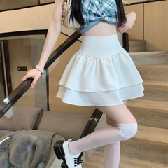 [Q088] Chân váy nữ dáng xòe 2 TẦNG PHỐI LƯNG NHỌN phối lưng THUN SAU có lót trong xinh xắn - L2M (New)