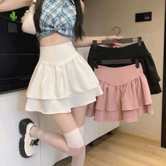 [Q088] Chân váy nữ dáng xòe 2 TẦNG PHỐI LƯNG NHỌN phối lưng THUN SAU có lót trong xinh xắn - L2M (New)