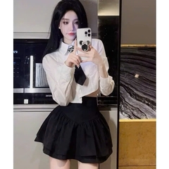 [Q088] Chân váy nữ dáng xòe 2 TẦNG PHỐI LƯNG NHỌN phối lưng THUN SAU có lót trong xinh xắn - L2M (New)