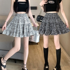 [Q089] Chân váy xòe PHỦ ĐẦY HOA LÁ ghép tầng có lót trong dáng ngắn xinh xắn - L2M
