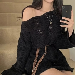 [A444] Áo len LƯỚI montoghi dệt kim VIỀN SÓNG LƯỢN quanh áo mặc ngoài đi biển dễ phối đồ - L2M