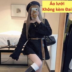 [A444] Áo len LƯỚI montoghi dệt kim VIỀN SÓNG LƯỢN quanh áo mặc ngoài đi biển dễ phối đồ - L2M