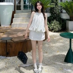 [A443] Áo kiểu nữ cổ yếm TRÒN DÁNG BÍ PHỒNG XÒE baby kiểu chấm bi xinh xắn hot trend - L2M